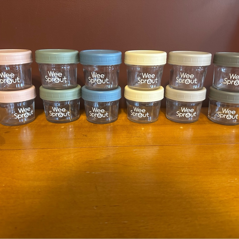 Wee Sprout Glass Baby Food Storage Jars, 4 oz, set of 12